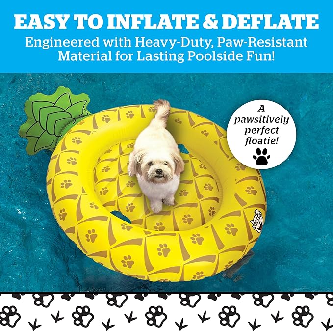 BigMouth Inc. Pool Float for Dogs, Durable Inflatable Vinyl Raft for Small to Medium Sized Dogs