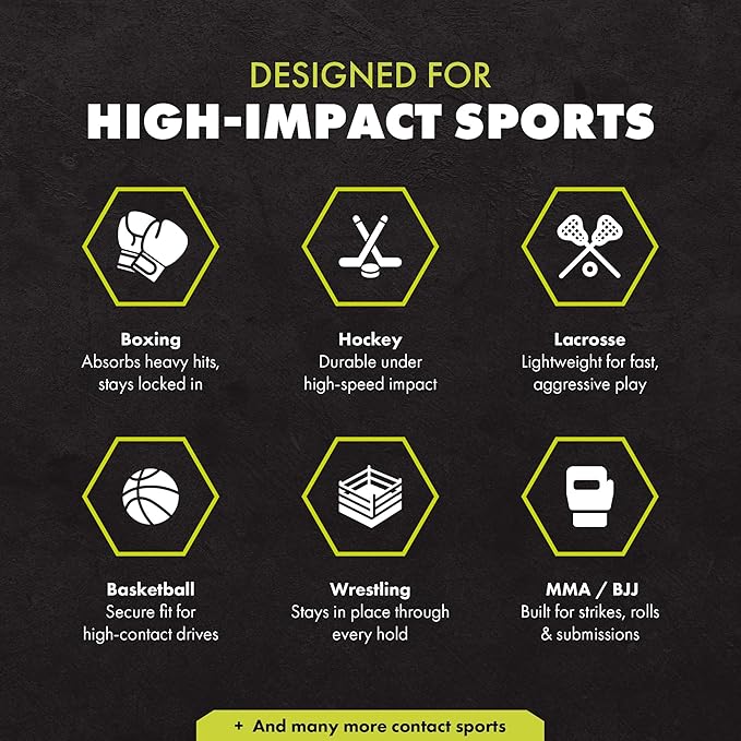 DAMAGE CONTROL High-Impact Mouth Guard – Sports Mouthguard for Boxing, Football, Hockey, Lacrosse & Basketball, Protects Teeth & Jaw, Protective Mouthpiece for Adults & Youth (Youth, Mexican Flag)