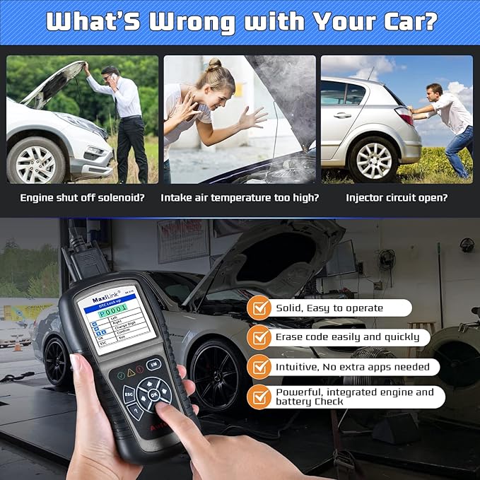 Autel MaxiLink ML519 Enhanced Mode 6 OBD2 Scanner Auto Diagnostic Scan Tool Check Engine Fault Code Reader CAN Scan Tool, Upgraded Ver. of AL319