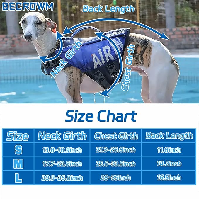 Dog Life Jacket Ripstop Dogs Life Vest for Swimming Boating Dog Safety Vest Adjustable Preserver with High Buoyancy and Durable Rescue Handle for Small,Medium,Large Dogs (Large)