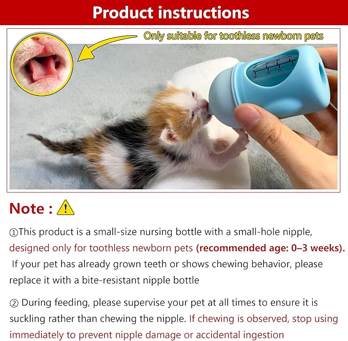 Puppy Bottles for Nursing，Kitten Bottles for Nursing，Pet Feeding Bottle，(Pink- 20ml)