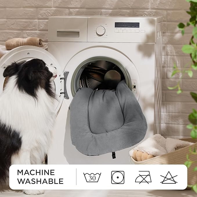 Bedsure Washable Dog Crate Pad for Large Dogs, Anti-Slip Puppy Kennel Dog Bed for Crate - Ultra Soft Fleece Flat Thin Pet Mat (Not Chew Proof), Light Grey 35"x22"