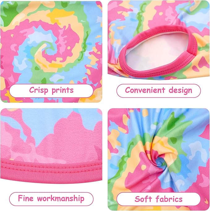 Tie Dye Dog Shirts for Extra Large Dogs Girl Female Pink Purple Sleeveless Tank Top Tee Clothes Vest Pet Apparel Streetwear Garment Lightweight Stretchable Outfit XL Pack of 2