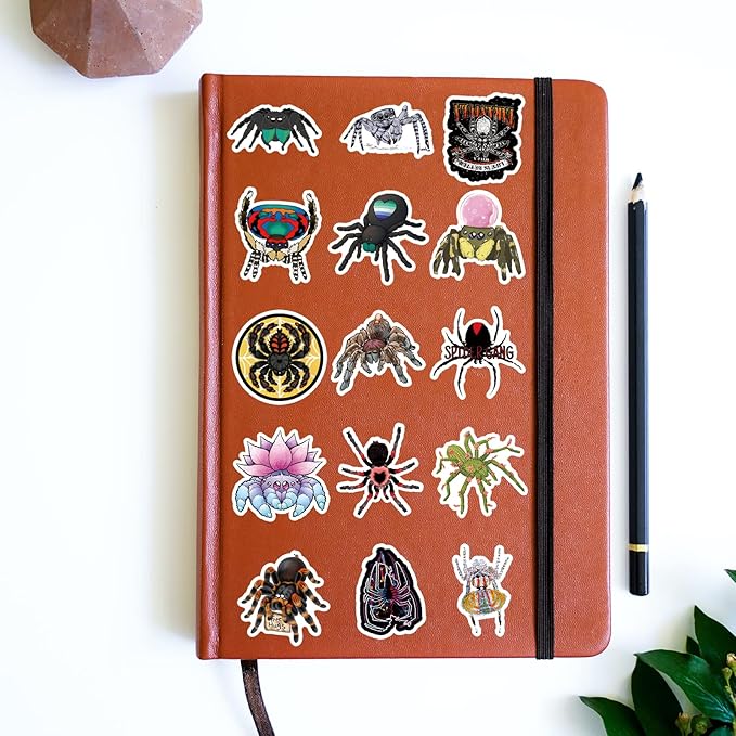 Spider Halloween Stickers 63Pcs Horror Fear Animals Pack | Cool Colorful Deacls Graffiti for Skateboard Luggage Water Bottle Laptop Computer Phone