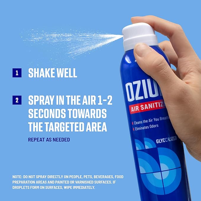 Ozium Air Sanitizer Spray - Room Odor Eliminator for Home, Car, and Office - Outdoor Essence - 8 oz Can - 1 Pack