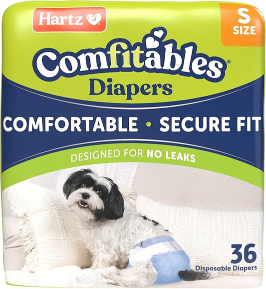 Hartz Disposable Dog Diapers, Size S 36 count, Comfortable & Secure Fit, Easy to Put On