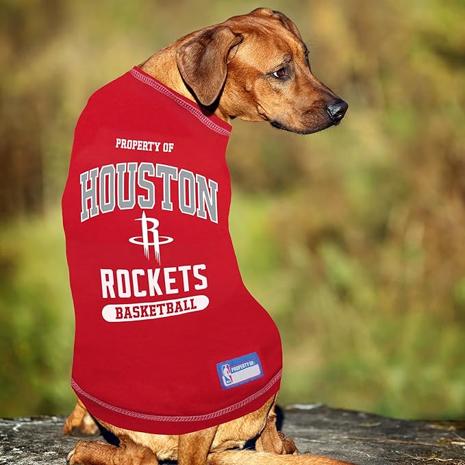 Pets First NBA Licensed Hoodies & T-shirt for Dogs & Cats, Houston Rockets, Medium