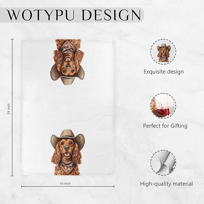 Funny Cocker Spaniel Gifts Kitchen Towels, Cocker Spaniel Gifts for Women Dish Tea Towel for Kitchen Decor, Dog Gifts Hand Towels for Bathroom Decor, 16X24 Inch