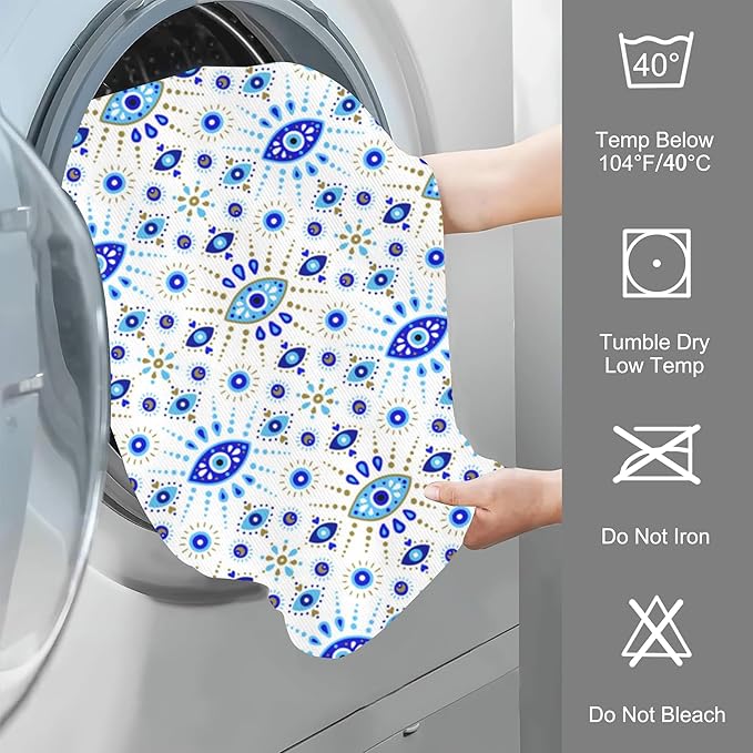 Hand Towels Set of 2 Evil Eye Towels for Bathroom Soft Absorbent Decorative Hand Bath Towels Dish Towels for Kitchen Sports Gym Yoga Home Decor 14 x 28 in
