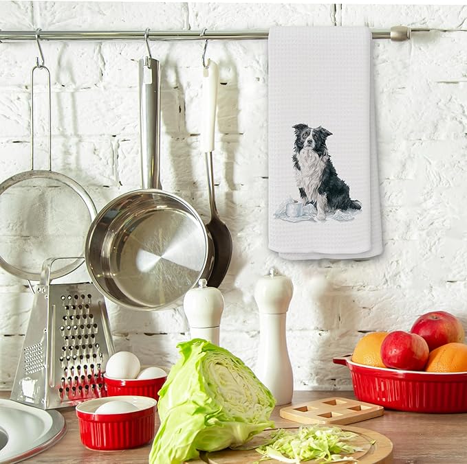 Funny Border Collie Gifts Bathroom Hand Towels, Dog Bathroom Decor, Gifts for Border Collie Lovers Dish Tea Towels, Kids Bath Room Washroom Toilet Decorative Hand Towel 16x24 Inch