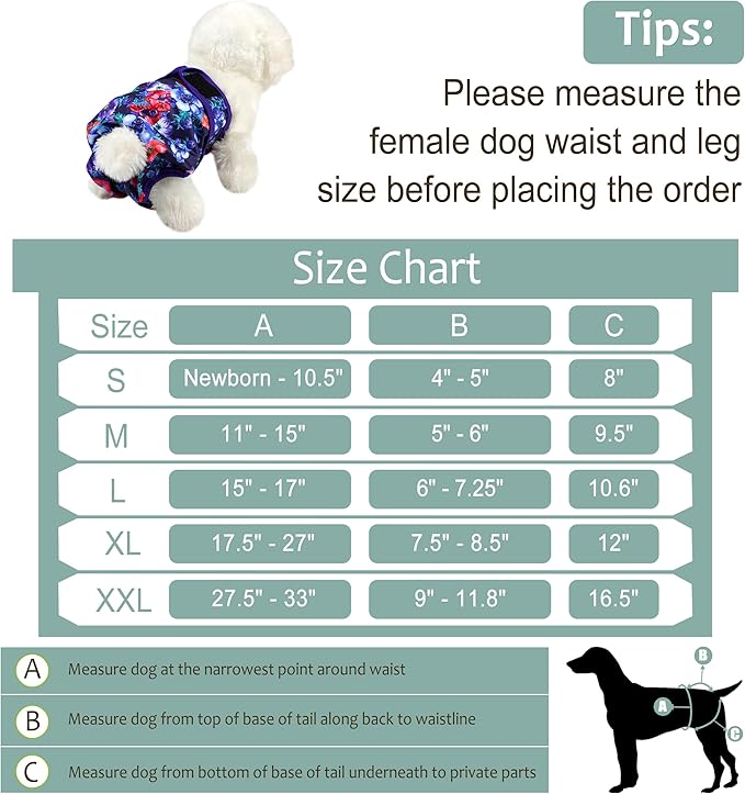 Female Dog Diapers 5Pcs - Premium Reusable Diapers for Doggie in Heat - Highly Absorbent Dog Diapers Female for Pet Incontinence with Adjustable Snaps, Rose, XXL