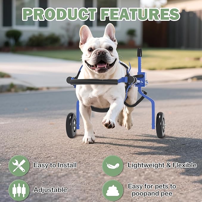 Dog Wheelchair for Back Legs,Adjustable Dog Carts with Wheels for Disabled Hind Legs, Bike Trailer Type Mobility Aid for Disabled Dogs to Regain Independence