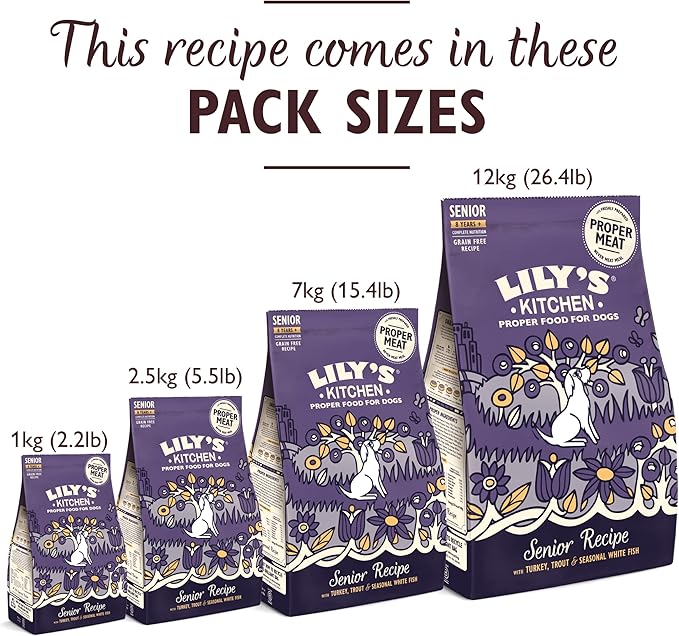 Lily's Kitchen Senior Recipe Turkey & Trout Natural Grain Free Complete Dry Dog Food 2.5 kg (with Turkey and Herbs)
