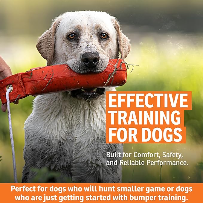 SportDOG Canvas Dummies - Hunting Dog Training Tool - Game Scent Absorber - Water-Ready Bumper - Durable Field Dummy - Weighted Toy - Standard Size - 2.75" W X 12" L - Orange