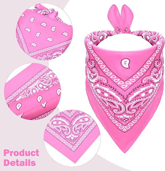 Fumwase Pet Cowboy Costume Halloween Costumes for Dogs Cat Puppy Hats with Bandana Scarf Cowboy Costume Accessories Dog Cat for Party Festival and Daily Wearing (Pink hat + Pink, Large)