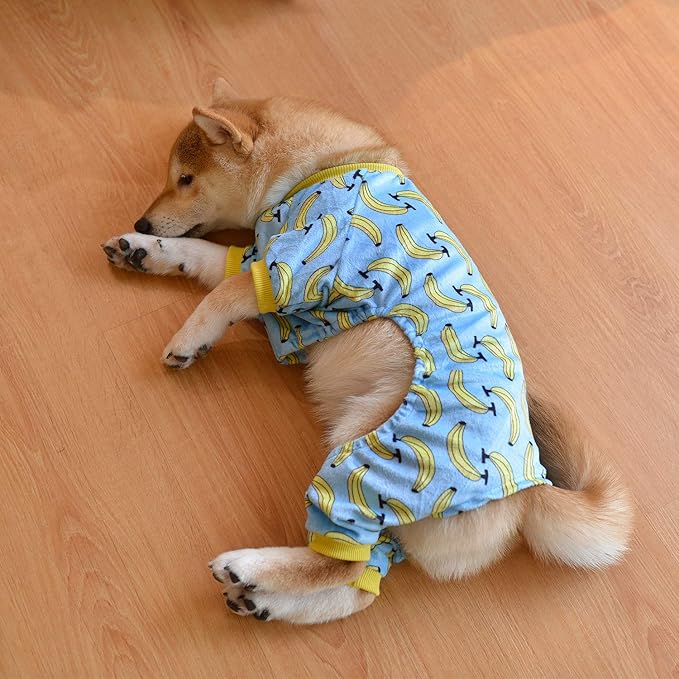 CuteBone Soft & Stretchy Dog Pajamas - Cozy Pet Jammies Breathable Jumpsuit for Small Dogs - All-Season Comfy Outfit Easy-On Pullover Design - Keeps Pets Warm & Comfortable P06L