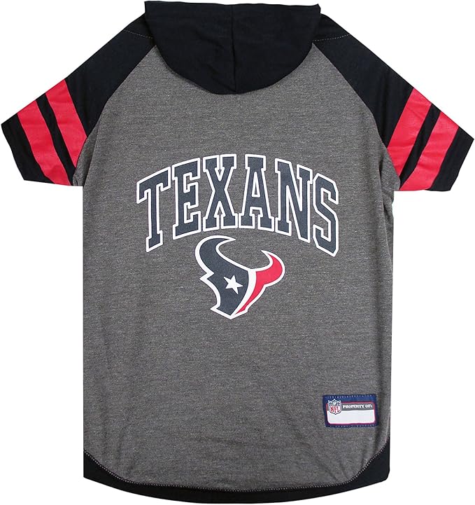 Pets First NFL Houston Texans Hoodie for Dogs & Cats. | NFL Football Licensed Dog Hoody Tee Shirt, Medium| Sports Hoody T-Shirt for Pets | Licensed Sporty Dog Shirt