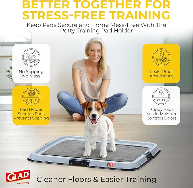 Glad for Pets Extra Large Charcoal Dog Training Pads, Absorbent Leak Proof Pee Pads for Dogs and Puppies, Odor Control Potty Pads with Activated Carbon, 28 x 30 Inches, 30 Count