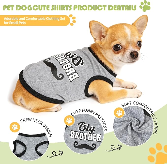 3 Pieces Dog Clothes for Small Dogs Boy Cute Small Dog Shirts Spring Summer Soft Puppy Clothing Pet T Shirts Chihuahua Clothes XXS (Red,Black,Grey, XX-Small)