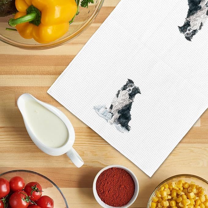 Funny Border Collie Gifts Bathroom Hand Towels, Dog Bathroom Decor, Gifts for Border Collie Lovers Dish Tea Towels, Kids Bath Room Washroom Toilet Decorative Hand Towel 16x24 Inch