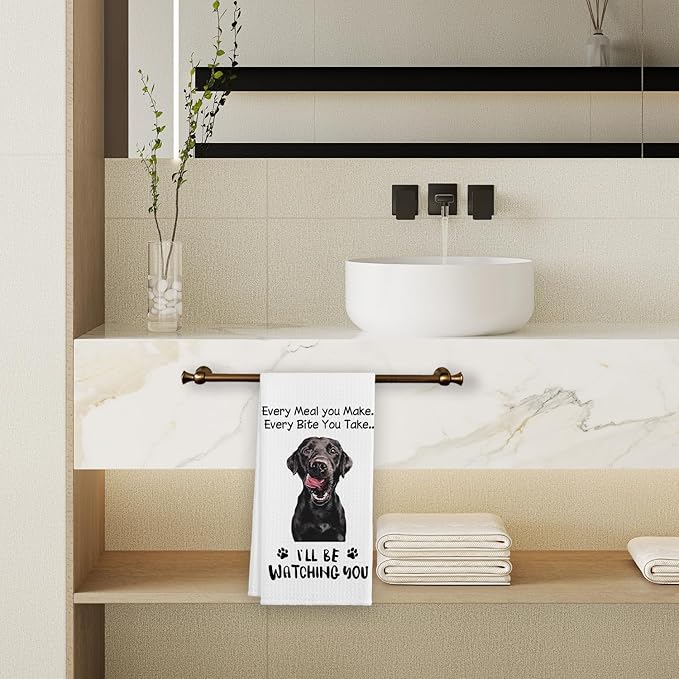Funny Great Dane Hand Towels for Kitchen, Dog Kitchen Decorative Towels, Dog Lovers Gifts for Women, Every Meal You Make Every Bite You Take Bath Decorations and Accessories, 16x24 Inches