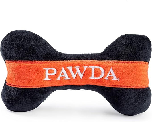 Haute Diggity Dog Pawda Bone, Plush Designer Dog Toys with Interactive Squeaker, Stimulating Pet Enrichment, Machine-Washable & Safe Materials for All Breeds, One Size