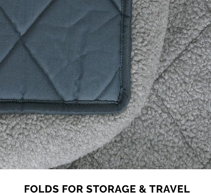 Furhaven Dog Bed for Extra Small Dogs & Indoor Cats, 100% Washable, Sized to Fit Crates - Sherpa Fleece Bolster Crate Pad - Gray, Extra Small (Pack of 2)