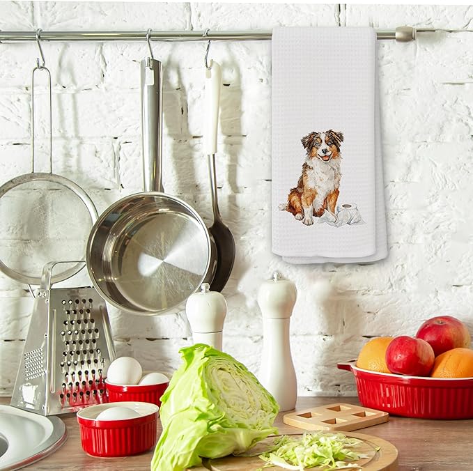 Funny American Shepherd Gifts Bathroom Hand Towels, Dog Bathroom Decor, Gifts for American Shepherd Lovers Dish Tea Towels, Kids Bath Room Washroom Toilet Decorative Hand Towel 16x24 Inch