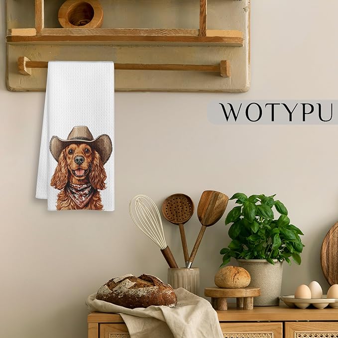 Funny Cocker Spaniel Gifts Kitchen Towels, Cocker Spaniel Gifts for Women Dish Tea Towel for Kitchen Decor, Dog Gifts Hand Towels for Bathroom Decor, 16X24 Inch