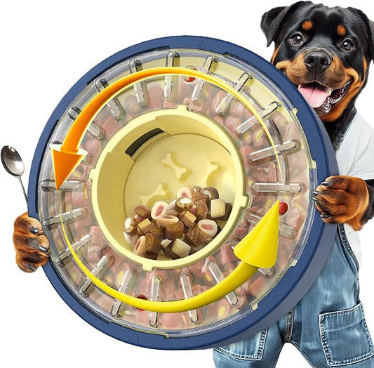 KADTC 5-60 Min Adjustable Slow Feeder for Dogs, Large Capacity 5-Cup Spinning Dog Puzzle Feeder, Anti-Gulping Treat & Food Dispenser, Mental Enrichment Toy, U.S. Brand & Design