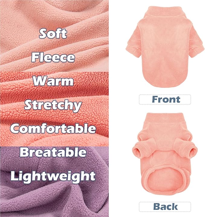 Dog Sweater, 3 Pack Dog Sweaters for Small Dogs Girl Boy, Ultra Soft Warm Puppy Clothes Coat for Winter (Rose+Lt Pink+Lt Purple, XX-Large)