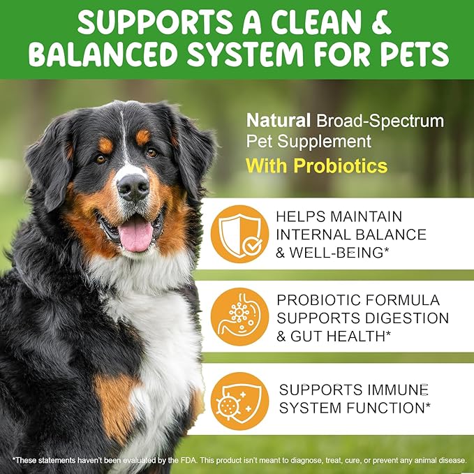 Natural Intestinal Defense for Dogs, Herbal Cleanser & Natural Digestive Support for Dogs with Probiotics, Wormwood, Black Walnut - Promotes Gut Health – 2 Fl Oz
