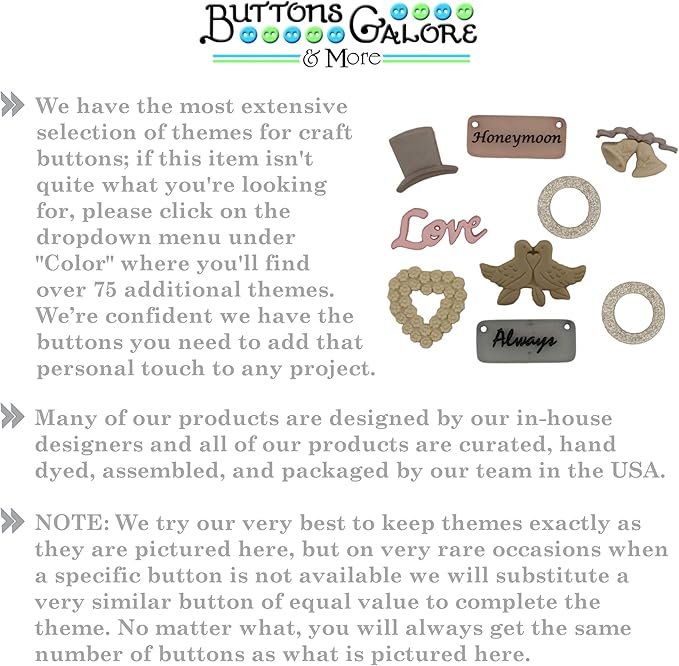 Buttons Galore and More Collection of Novelty Buttons and Embellishments Based on A Variety of Themes, Holidays, and Seasons for DIY Crafts, Scrapbooking, Sewing, Cardmaking and other Projects