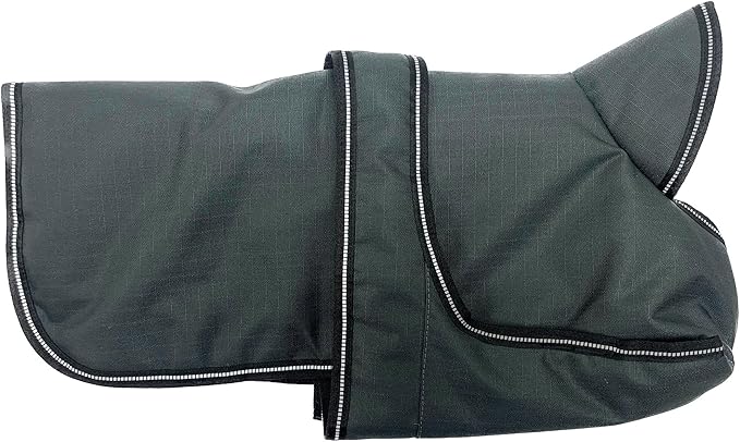 PetRageous 7303CGS Juneau Waterproof Cold Weather Dog Coat with Full Chest Coverage Leash Opening 11-Inch Long Heavyweight Jacket for Small Breeds and Puppies, Charcoal Grey