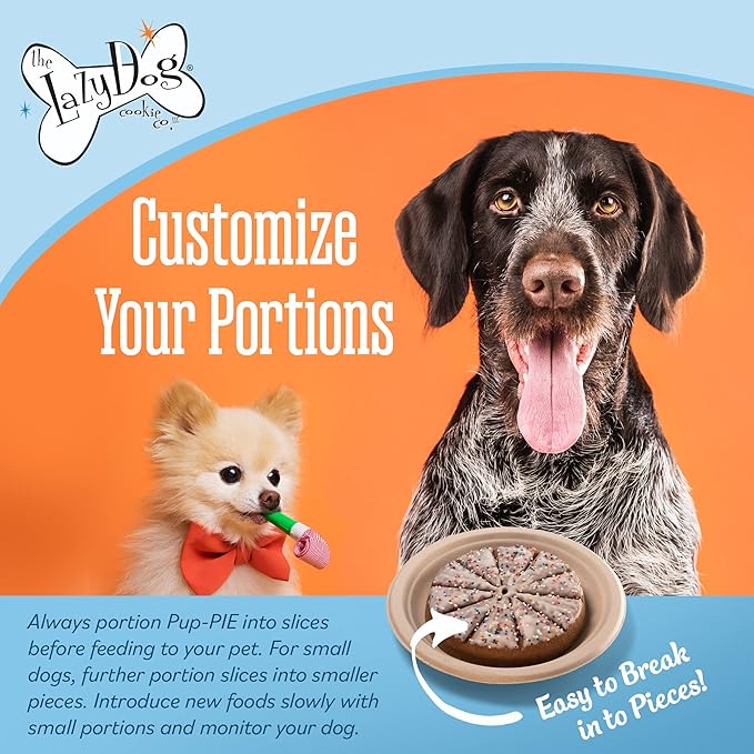 The Lazy Dog Cookie Co. Original Pup-Pie, Happy Adoption Day, Dog Celebration Treat, Gotcha Day, Pre-Sliced into 10 Dog Biscuits, Made in USA, 6 in., 5 oz. (Pack of 1)