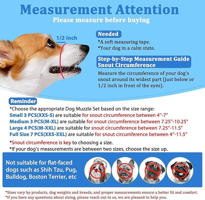 LUCKYPAW Dog Muzzle Suits for Small Medium Large Dogs, Mesh Muzzle Anti Biting Chewing, Breathable Mouth Cover Set with Adjustable Strap for Grooming Vet Visiting Training (Small 3 PCS(XXS-S), Pink)
