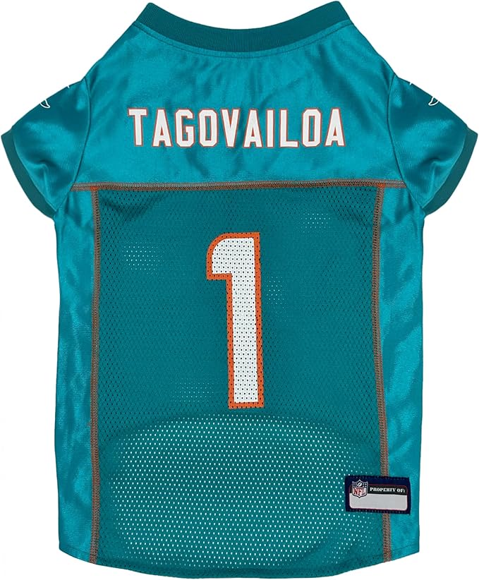 NFLPA TUA TAGOVAILOA PET Jersey, NFL Dog Shirt, Size Small, Miami Dolphins Mesh Jersey for Dogs