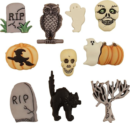 Buttons Galore and More Halloween & Fall Collection of Decorative Novelty Buttons Embellishments for Craft and Sewing DIY Projects (Graveyard)