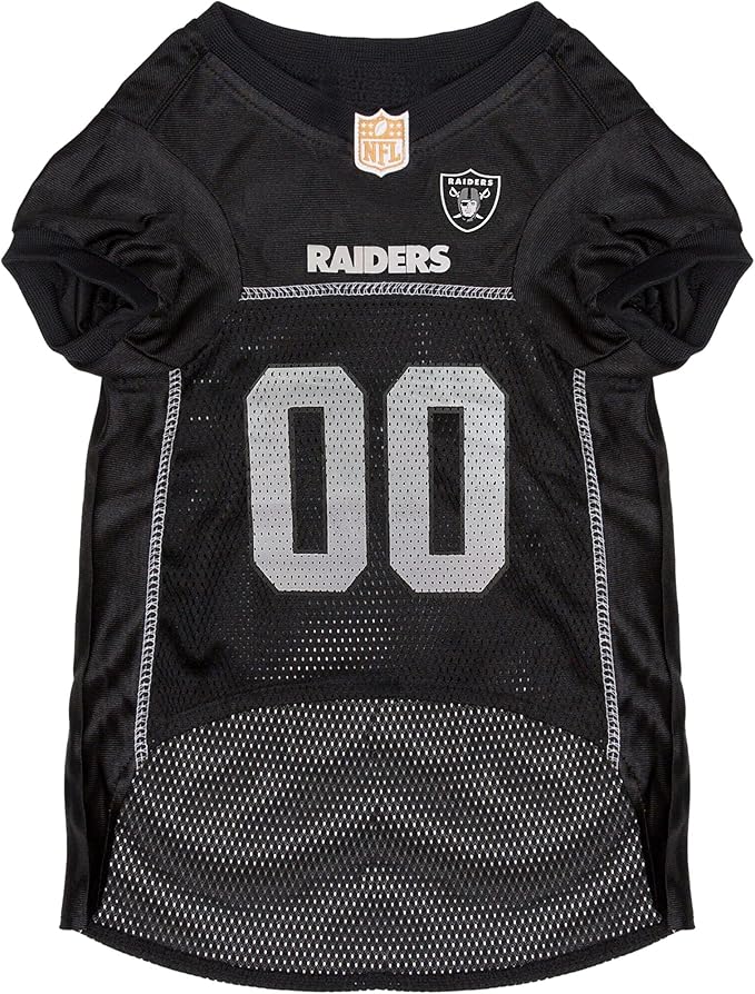 Pets First NFL Raiders Dog Jersey, Size Large, Football Shirt Costume for Pet, Dog Sports T-Shirt, NFL Team Clothing for Cats, Licensed Pet Apparel Available in 7 Sizes and 32 Teams