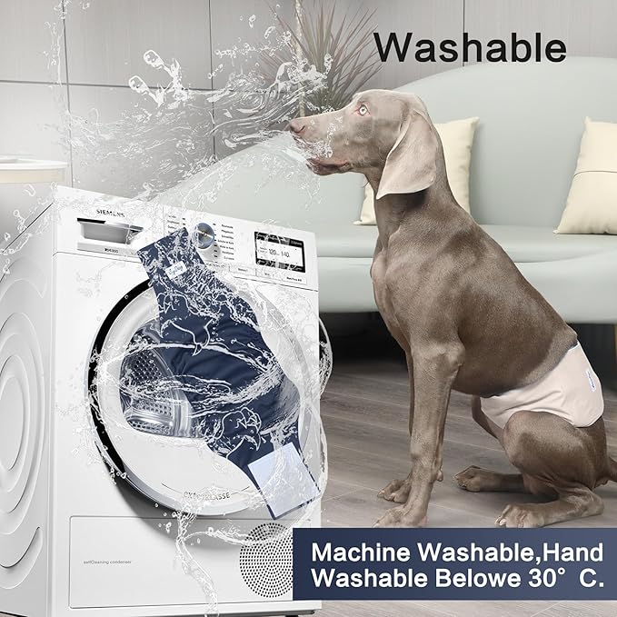 Reusable Dog Belly Bands for Male Dogs Diapers,5 Pack Premium Washable Dog Diapers Male Puppy Nappies Wrap,M