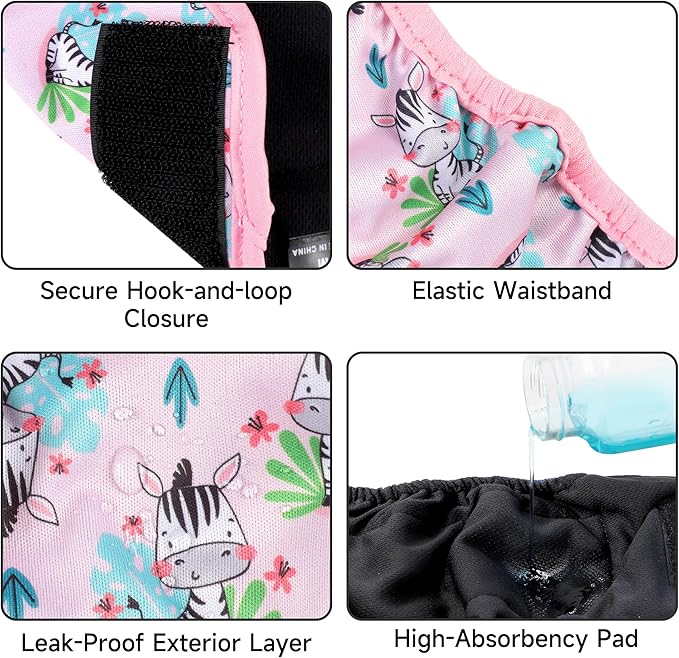 Paw Legend Washable Reusable Female Dog Period Diapers for Heat Doggie Puppy Diapers for Female Dogs (3 Pack, Small)
