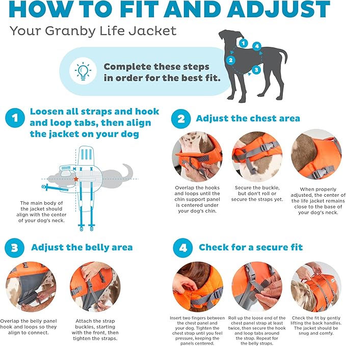 Outward Hound Granby Splash Orange Dog Life Jacket,Large,(Pack of 12)