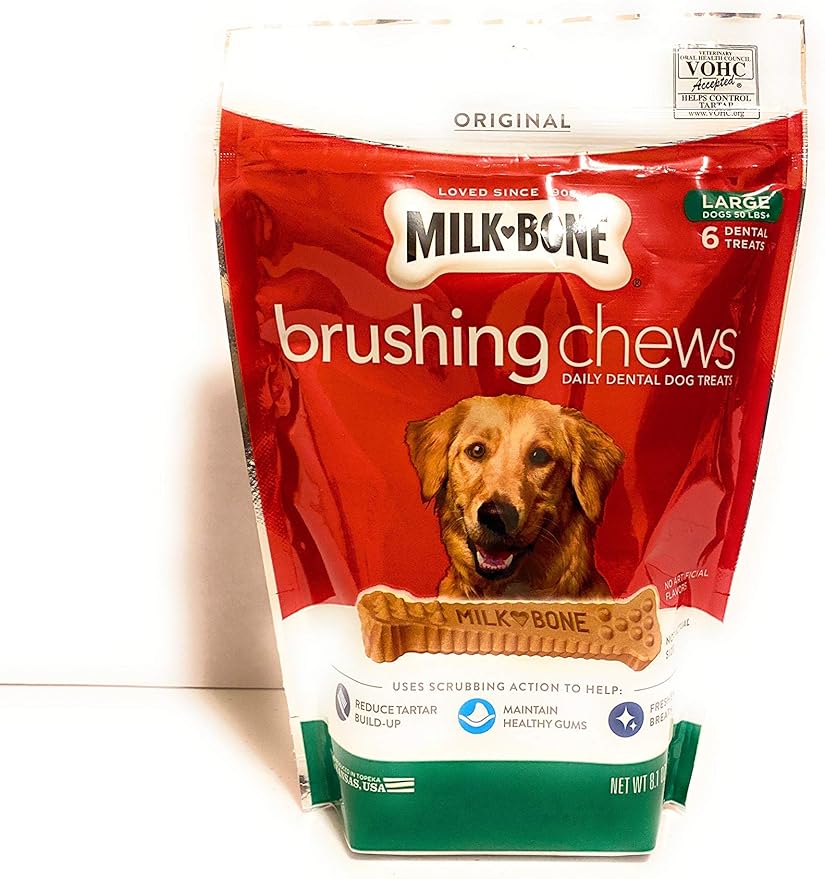 Milk-Bone Original Brushing Chews, 6 Large Daily Dental Dog Treats