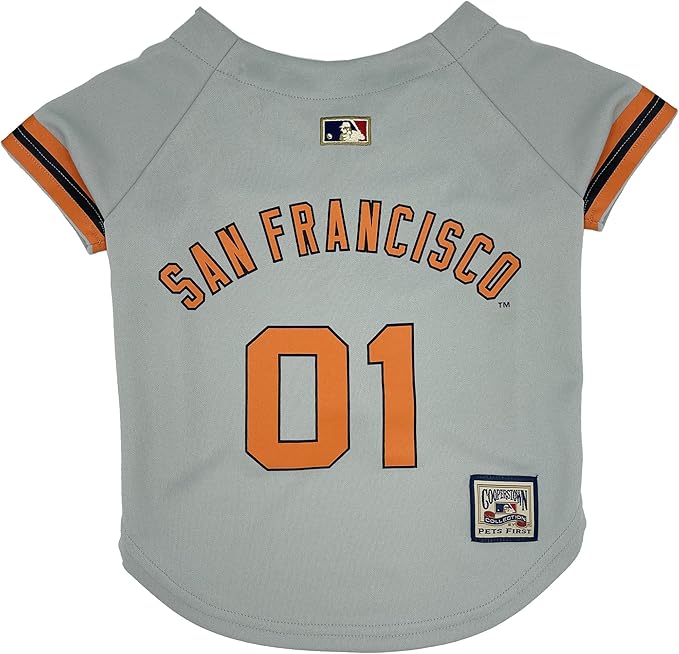 MLB SAN Francisco Giants Vintage Throwback Jersey for Dogs & Cats in Team Color. Comfortable Polycotton Material, Large