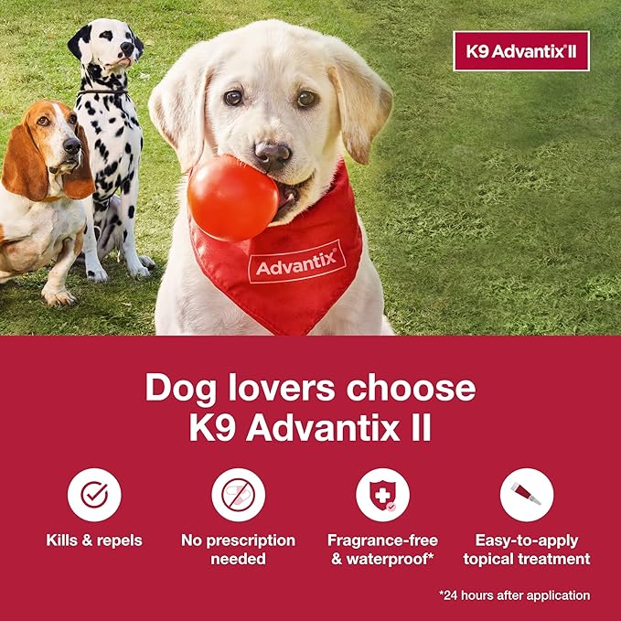 K9 Advantix II Small Dog Vet-Recommended Flea, Tick & Mosquito Treatment & Prevention | Dogs 4-10 lbs. | 2-Mo Supply