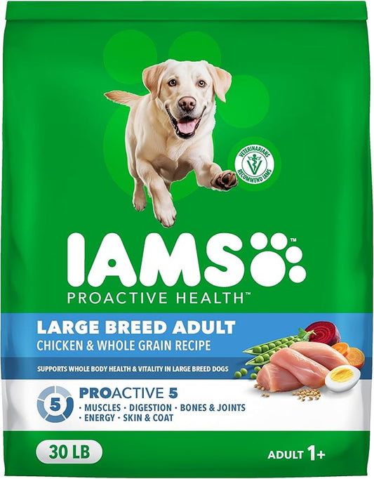 IAMS Proactive Health Large Breed Dry Dog Food, Adult Dry Dog Food for Large Breeds, Chicken, 30 lb. Bag