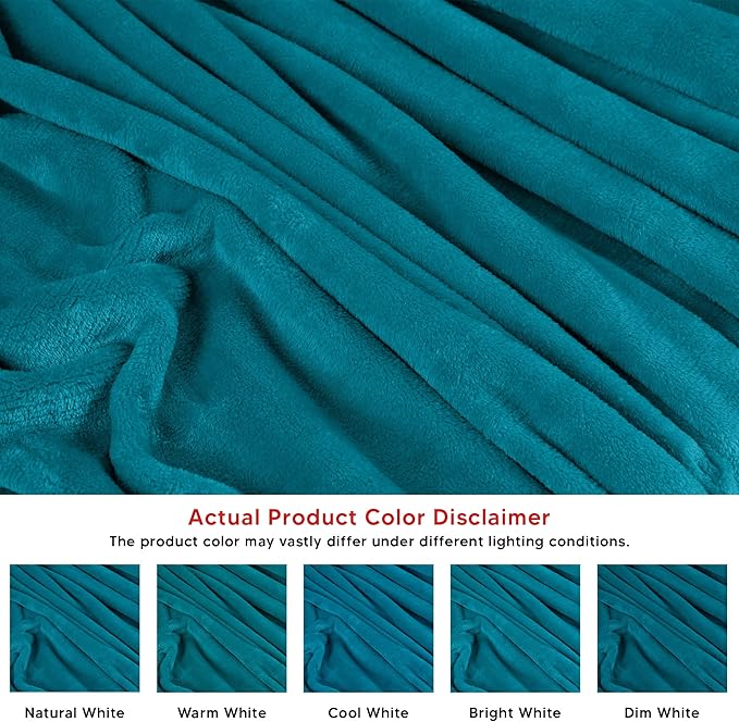 Utopia Bedding Turquoise Fleece Blanket Throw Size Lightweight Fuzzy Soft Anti-Static Microfiber Bed Blanket (60x50 Inch)