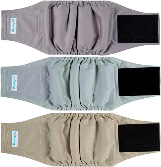 Paw Legend Washable Dogs Diapers Male Dog Belly Bands for Male Dogs Diapers Reusable Puppy & Doggie Diapers Male (3 Pack, X-Large)