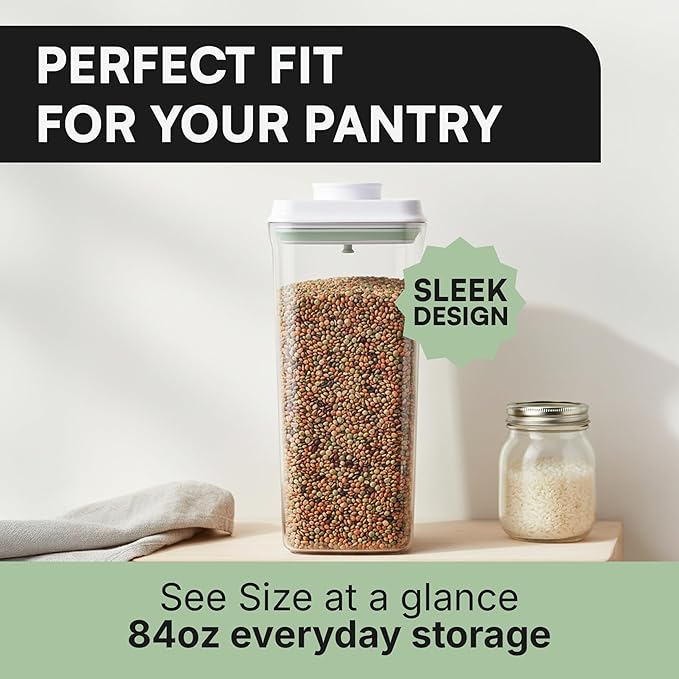 Bop Top Airtight Food Storage Containers with Lid 84 oz | Kitchen Canister Sets | Air Tight Pantry Container | Pop Top Dry Food Storage Containers for Snacks, Sugar, Flour, Baking, Cereal, Pasta