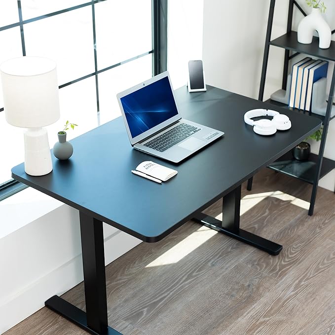 VIVO Universal 48 x 30 inch Solid One-Piece Table Top for Standard and Sit to Stand Height Adjustable Home and Office Desk Frames, Black, DESK-TOP48-30B